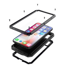 Full Cover Silicone Metal Phone Case for iPhone 11 Pro