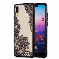 Funki Fish Floral Lace Henna Cover for Huawei P20 LITE - Black