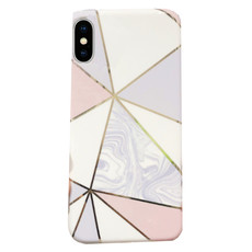 Funki Fish Geometric Marble Phone Case for iPhone XR - Pastels & Gold