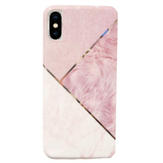 Funki Fish Geometric Marble Phone Case for iPhone XR - Pink & Gold