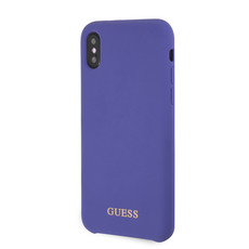 Guess - Silicone Gold Logo for iPhone X - Purple