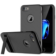 JETech Case for iPhone 7 and iPhone 8, Microfibre Self-Stand, Black