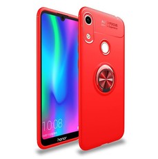 Magnetic Kickstand Gel Rubber Stand Case for Huawei Y6 2019 Red