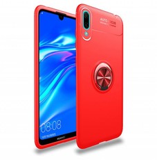 Magnetic Kickstand Gel Rubber Stand Case For Huawei Y7 Pro 2019 Red