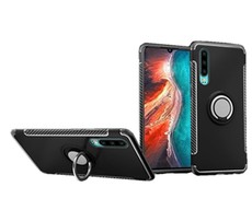 Magnetic Kickstand Ring Stand Armor Case for Huawei P30 Black