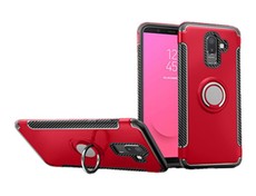 Magnetic Kickstand Ring Stand Armor Case for Samsung Galaxy J8 Red