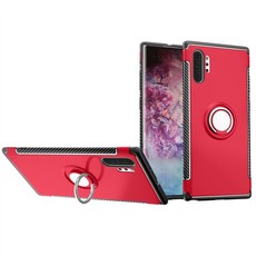 Magnetic Kickstand Ring Stand Armor Case for Samsung Note 10+ Red