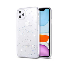 Moon & stars glitter Iphone 11 pro silicone case/cover in transparent