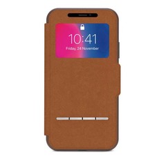 Moshi SenseCover Slim Portfolio Case for iPhone X - Caramel Brown