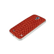 ProMate Charm.S4 Premium Patterned-Leather Back Cover - Maroon