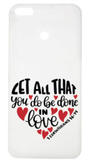 RedDevil Huawei P Smart 2019 Engraved Back Cover - 1 Cor 16:14 White