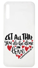 RedDevil Huawei P30 Engraved Back Cover - 1 Cor 16:14 White