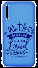 RedDevil Huawei P30 Engraved Back Cover - 1 John 4:18 Blue