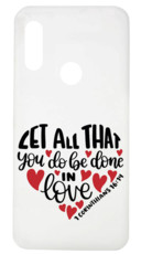 RedDevil Huawei Y7 2019 Engraved Back Cover - 1 Cor 16:14 White