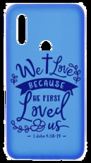 RedDevil Huawei Y7 2019 Engraved Back Cover - 1 John 4:18 Blue