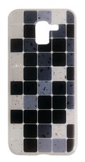 RedDevil Samsung J6 2018 Back Cover - Black Glitter Squares