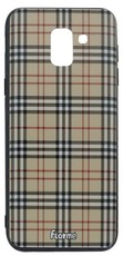 RedDevil Samsung J6 2018 Protective Fashion Back Cover - Tan Hatch Pattern