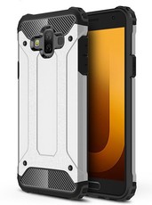 Shockproof Armor Case for Samsung Galaxy J7 Duo - Silver