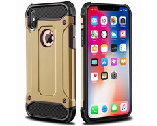 Shockproof Armour Hard Protective Case for iPhone X - Gold