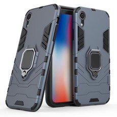 Shockproof Kickstand Ring Stand Armor Case for Apple iphone XR Navy