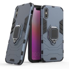 Shockproof Kickstand Ring Stand Armor Case for Apple iphone XS Navy