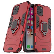 Shockproof Kickstand Ring Stand Armor Case for iPhone 11 - Red