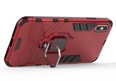 Shockproof Kickstand Ring Stand Armor Case for iPhone Xs Max Red