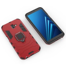 Shockproof Kickstand Ring Stand Armor Case for Samsung J6 Plus Red