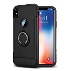 Techrou iPhone X / XS Case, Car Magnetic Kickstand 360 Degree Ring Holder