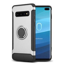 Techrou Samsung S10 Plus Case with Car Magnetic Kickstand Ring Holder