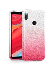 Tekron Glitter Gradient Case for Xiaomi Redmi S2 - Silver to Pink