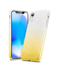 Tekron Glitter Sparkle Gradient Case for iPhone XR - Silver to Gold