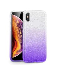 Tekron Glitter Sparkle Gradient Case for iPhone XS / X - Silver to Purple