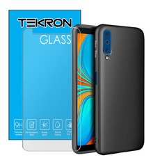 Tekron Tempered Glass & Slimfit Case for Samsung Galaxy A7 (2018) - Black