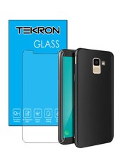 Tekron Tempered Glass and Protective Case for Samsung Galaxy J6 - Black