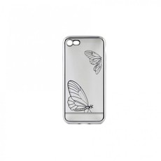 Tellur Silicone Cover for iPhone 7/8 Plus Butterfly - Silver