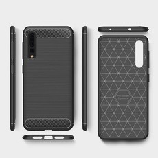 Tuff-Luv Brushed Texture Carbon Fibre Effect Shockproof Case for Huawei P20 Pro - Black