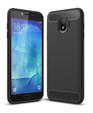 Tuff-Luv Brushed Texture Shockproof Cover for Samsung J4 (2018) - Black