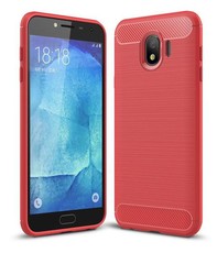 Tuff-Luv Brushed Texture Shockproof Cover for Samsung J4 (2018) - Red