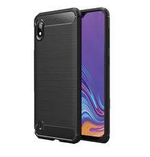 TUFF-LUV Carbon Fibre Effect Armour case for Samsung Galaxy A10 - Black