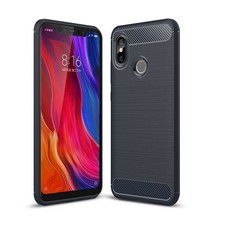 TUFF-LUV Carbon Fibre Style Case Xiaomi Mi 8 - Navy