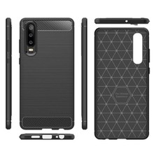 Tuff-Luv Carbon Fibre Style Shockproof Case for Huawei P30 - Black