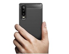 Tuff-Luv Carbon Fibre Style Shockproof Case for Huawei P30 Lite - Black