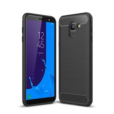 Tuff-Luv Carbon Fibre Style Shockproof Case Galaxy J6+ (2018) - Black