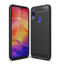 TUFF-LUV Carbon Fibre Style Shockproof Case Xiaomi Redmi 7 - Black