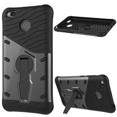 Tuff-Luv Hybrid Combination Case with Holder for Xiaomi Redmi 4X - Black