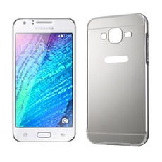 Tuff-Luv Metal Plating Bumper Case for Samsung Galaxy J1 - Silver