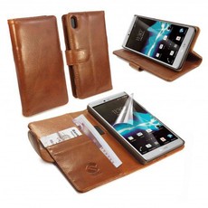 Tuff-Luv Vintage Leather Stand Case for Xperia Z5 Premium (Z5+) - Brown