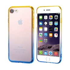 Ultra-Thin Case w/ Colour Frame for iPhone 8 Plus / 7 Plus - Yellow & Blue