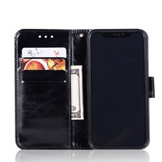 Vintage Faux Leather Flip Case for Apple iPhone XS Max Black